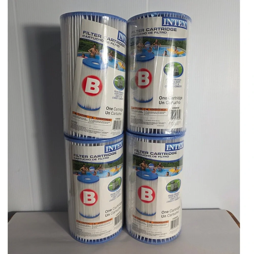 4 Pack Intex Filter Cartridge Type B 29005 For Pools Spa Pumps